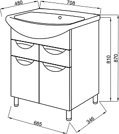 Ceruttispa Тумба с раковиной Калабрия 70 – фотография-3